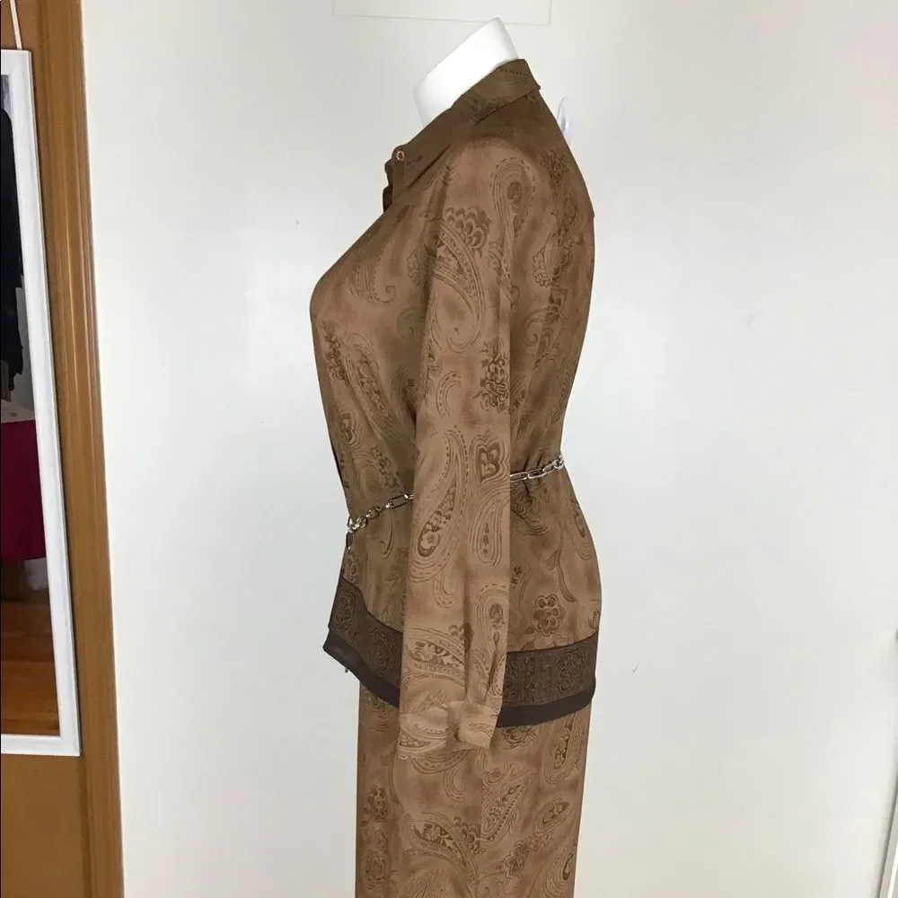 Emma James / Liz Claiborne brown 2 pc skirt and top size 14.